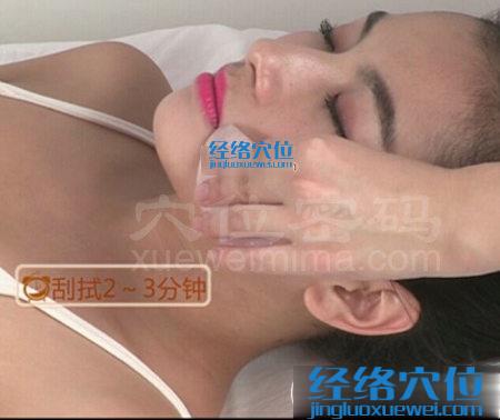圖解地倉(cāng)穴的刮痧方法