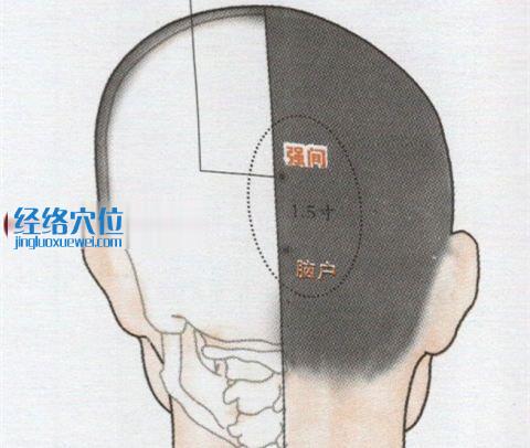 強(qiáng)間穴位位置圖