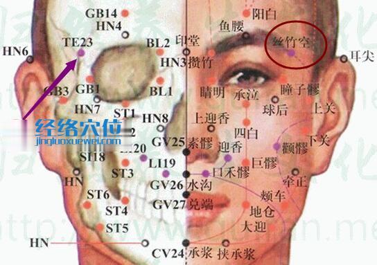 絲竹空穴的準確位置圖