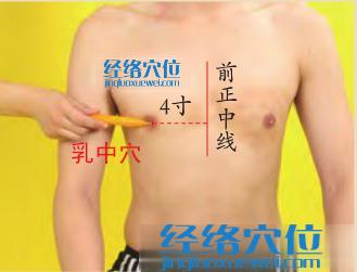 圖解乳中穴的位置