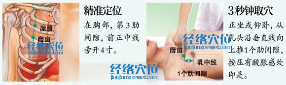 膺窗穴的準確位置及取穴方法示范圖