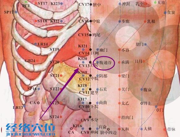 腹通谷穴的準確位置圖